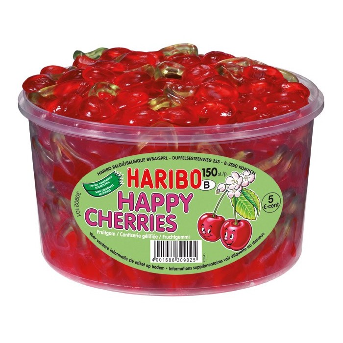 Cerises 150 pcs Tubo (1,2kg) Haribo - Bonbon à la maison